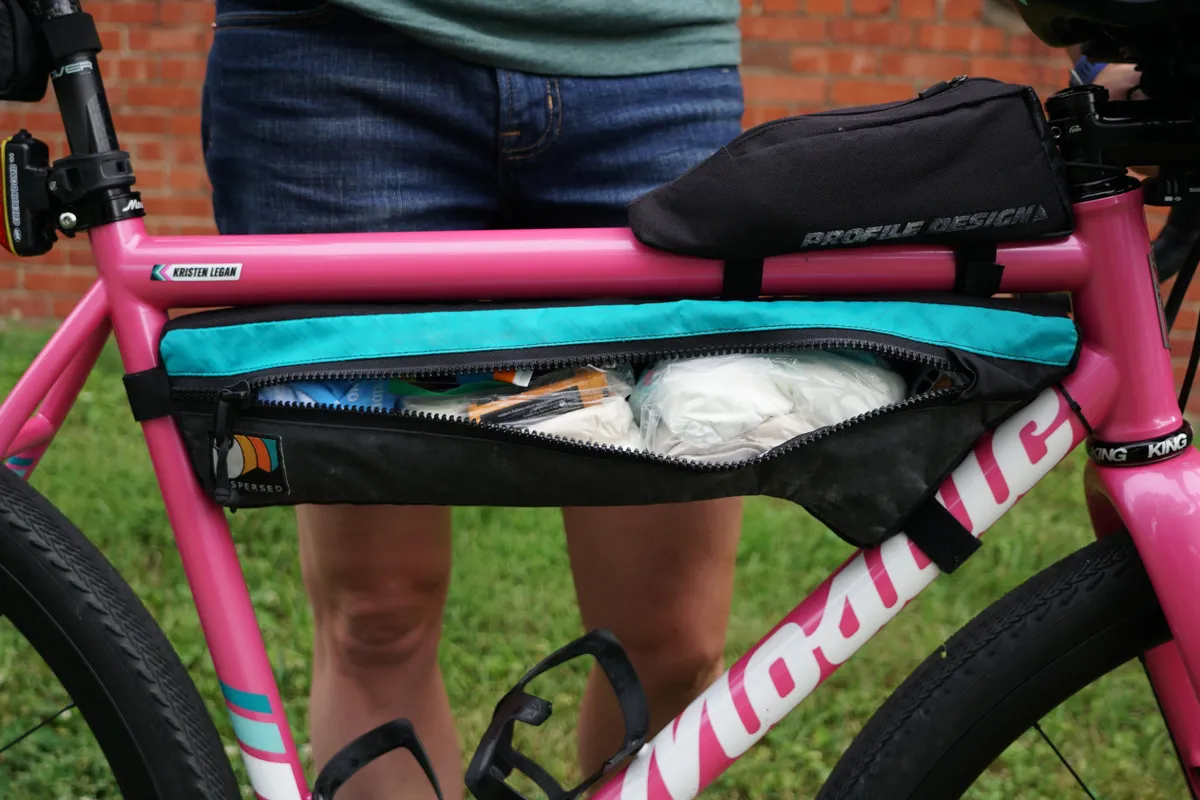 Kristen Legan packed a variety of food, including a lot of carbohydrate powder for liquid calories. XL racers compete unassisted, meaning they must carry all their food and water or stop at stores on course.