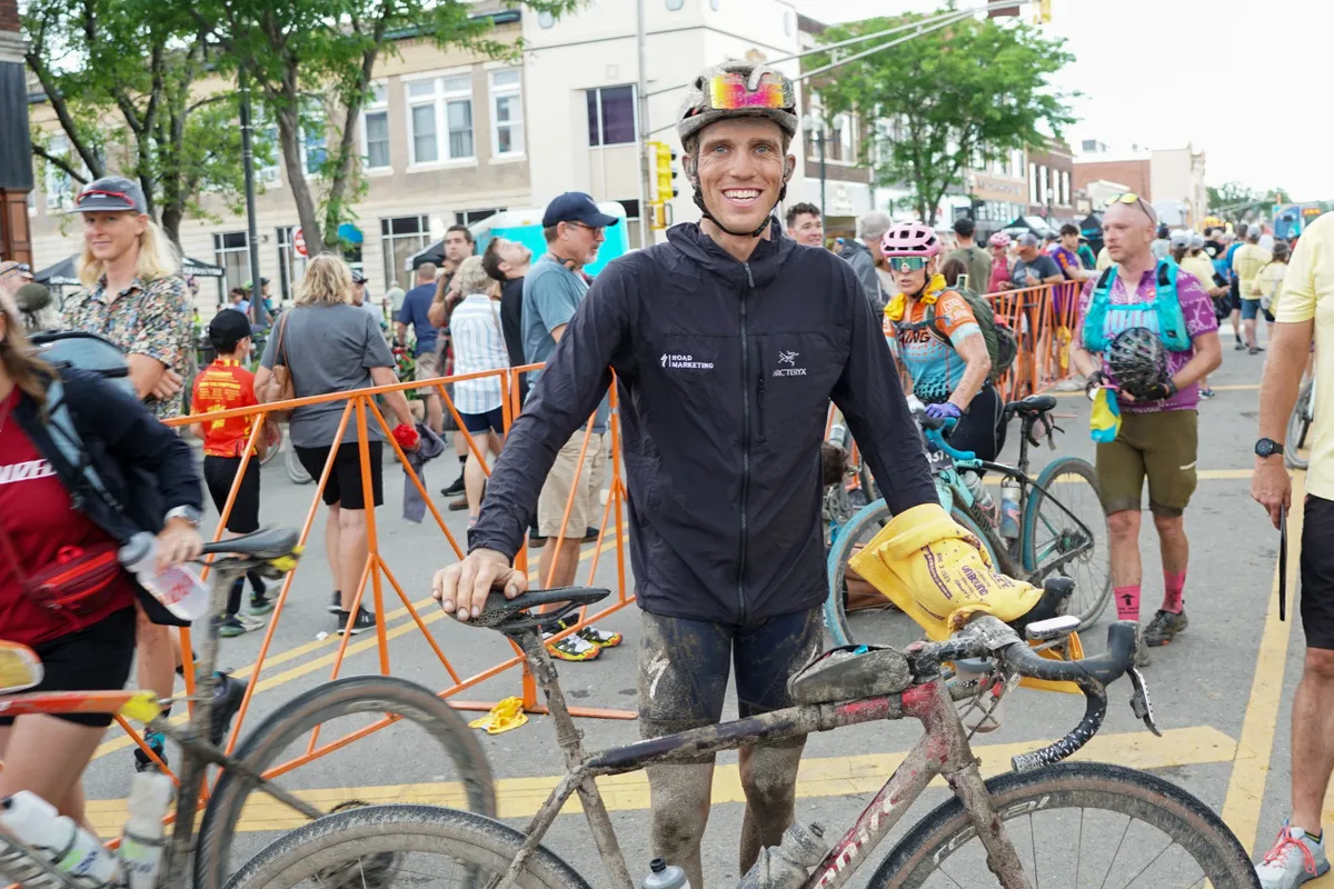 Russell Finsterwald, who rides for Specialized Off-Road, at the finish.