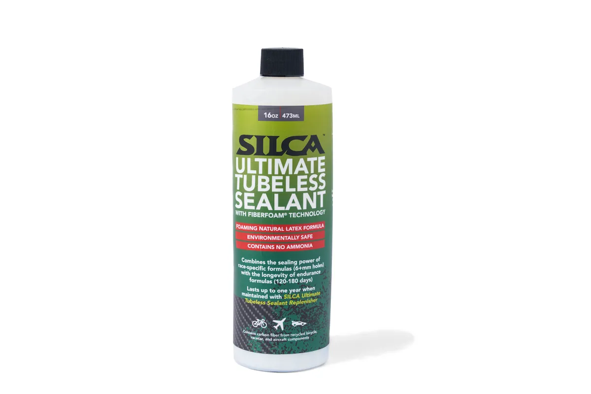 Silca Ultimate Tubeless Sealant bottle on white background