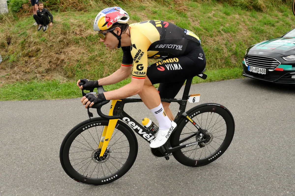 Wout Van Aert of Belgium and Team Jumbo-Visma competes during the stage four of the 110th Tour de France 2023