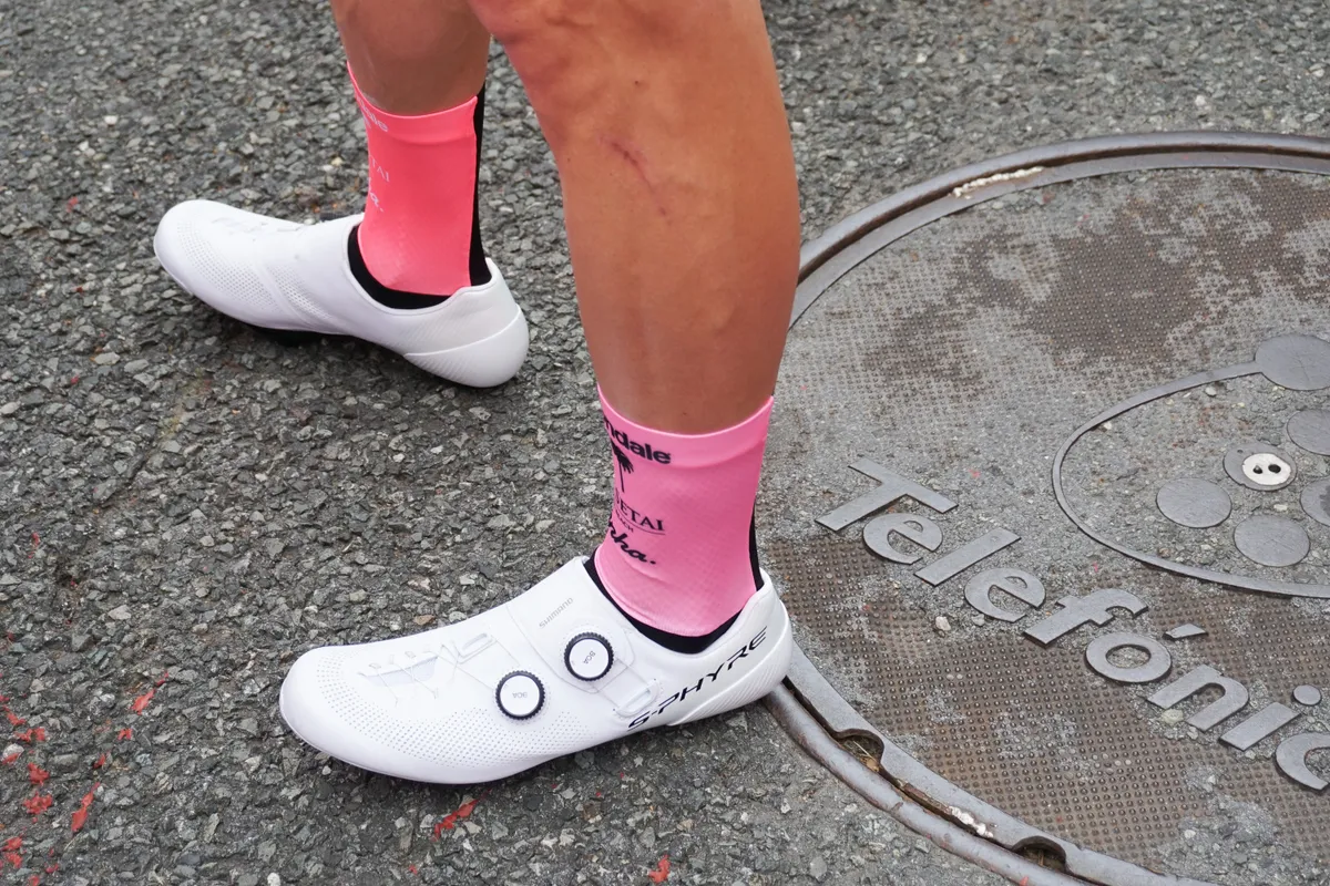 EF Education-EasyPost rider wearing aero socks at the 2023 Tour de France