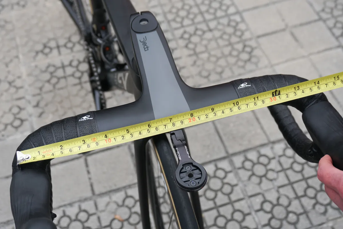 36cm Deda handlebar on Caleb Ewan's prototype Ridley before the 2023 Tour de France
