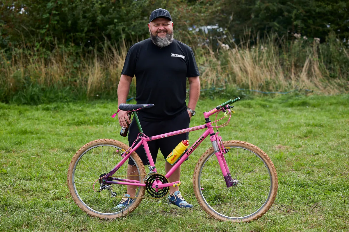 Dave Broadbent with the Fat Chance Buck Shaver at the 2023 Malverns Classic Mountain Bike Festival