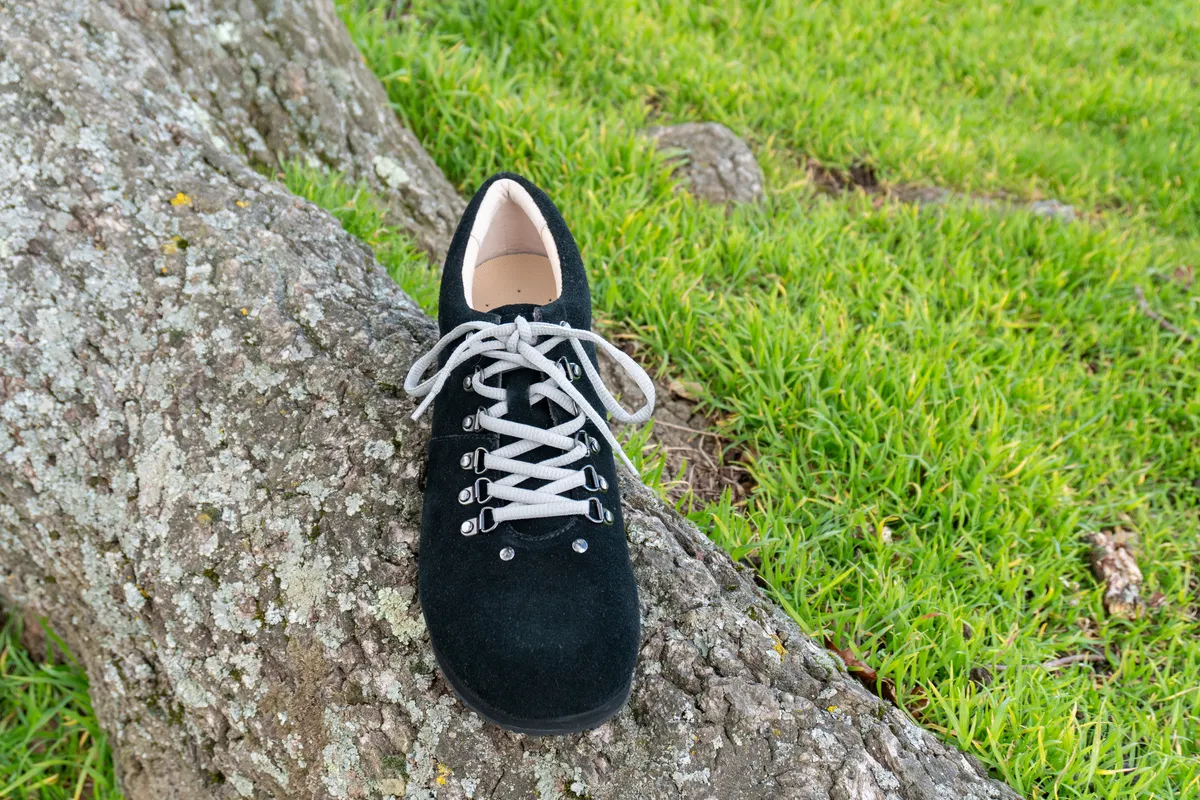 Stomp Lox Slack shoes on a tree branch