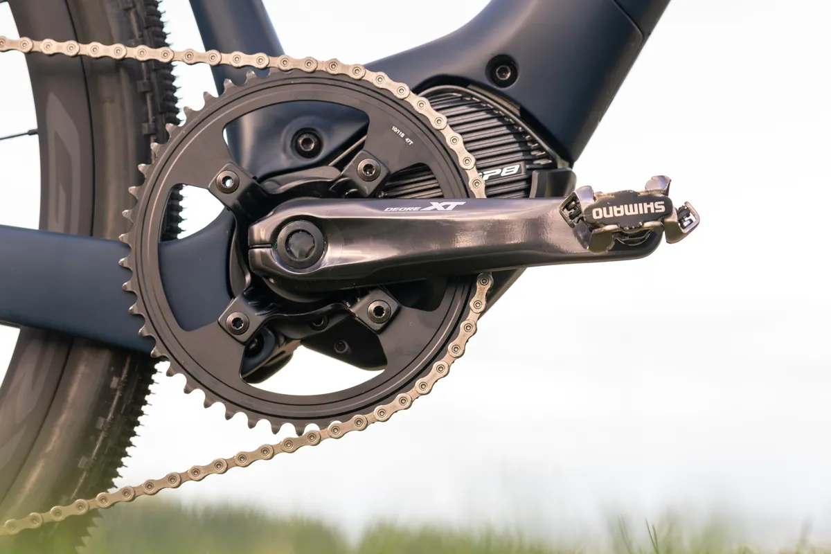 Moots Express electric bike Shimano cranks and drive unit.