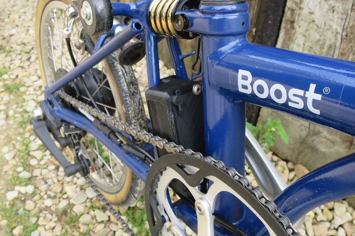 Boost Brompton kit on bike.