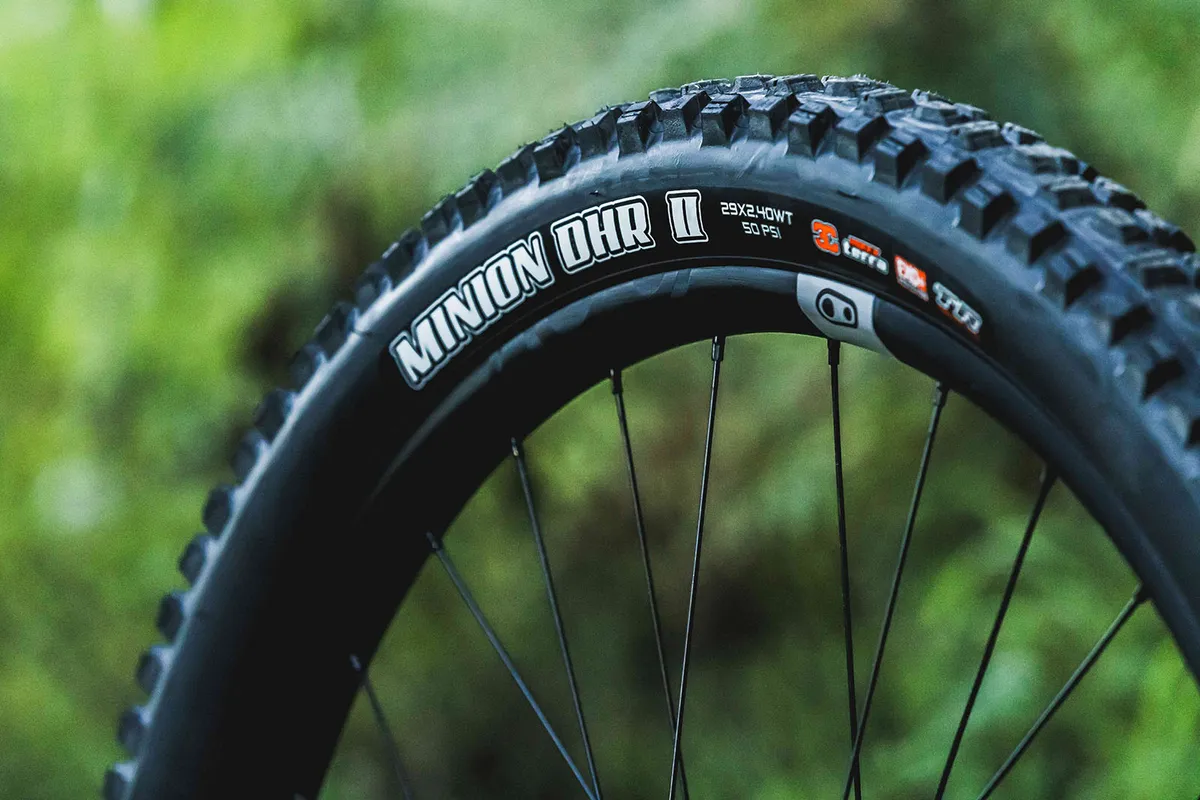 Maxxis Minion tyre on the YT Jeffsy Core 4 full suspension mountain bike