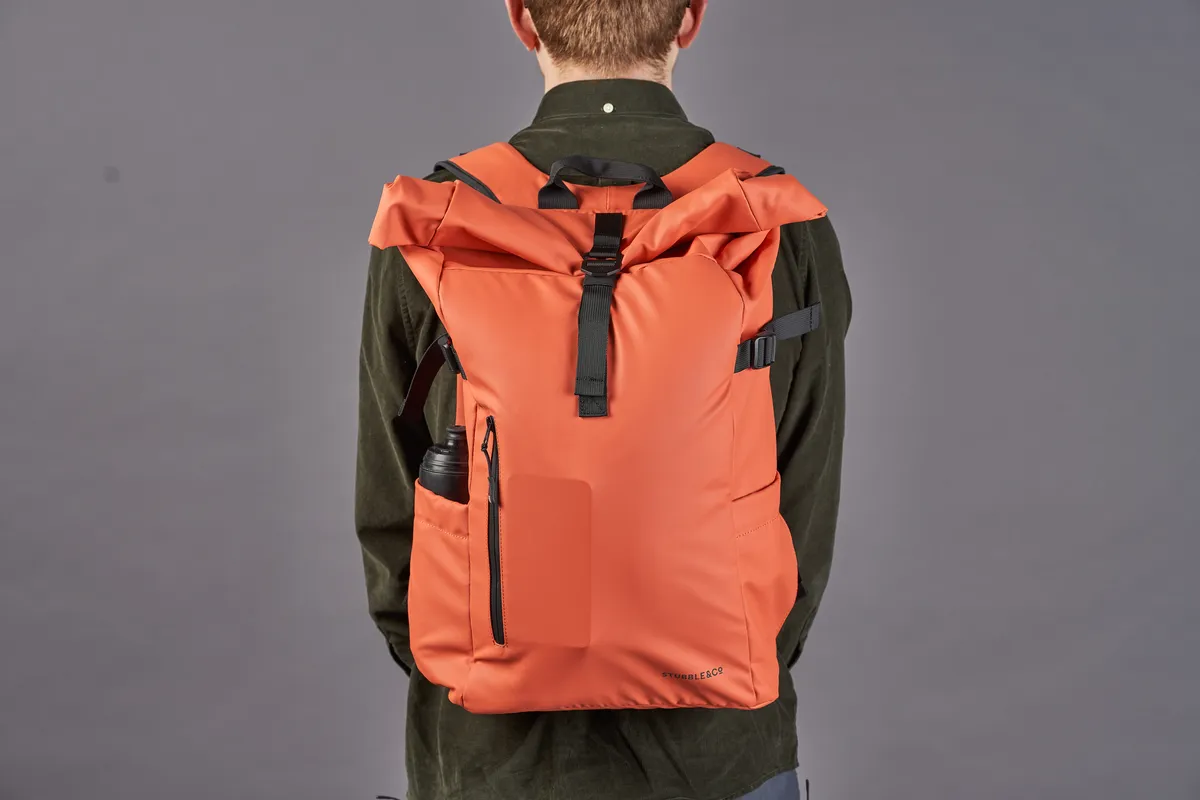 Back of Stubble and Co Roll Top 20L backpack