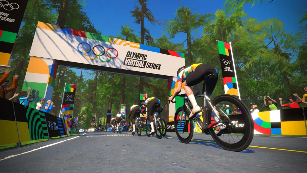 Screenshot of Zwift esports Olympic virtual racing