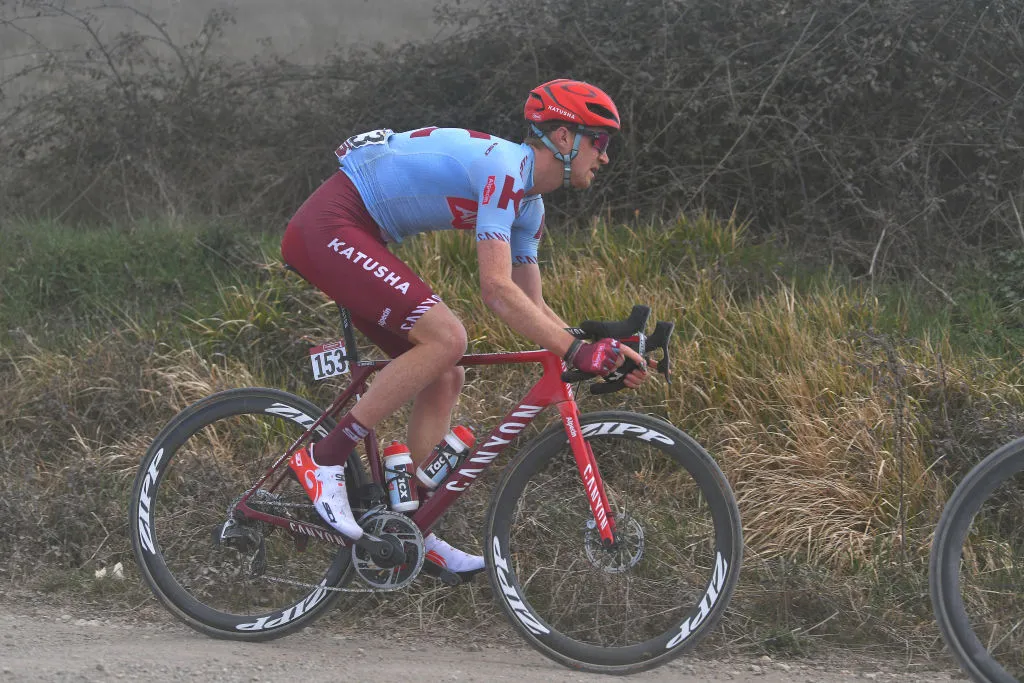 SIENA, ITALY - MARCH 09: Ian Boswell of The United States and Team Katusha - Alpecin / Dust / during the Eroica - 13th Strade Bianche 2019 a 184km race from Siena to Siena-Piazza del Campo / @StradeBianche / on March 09, 2019 in Siena, Italy.