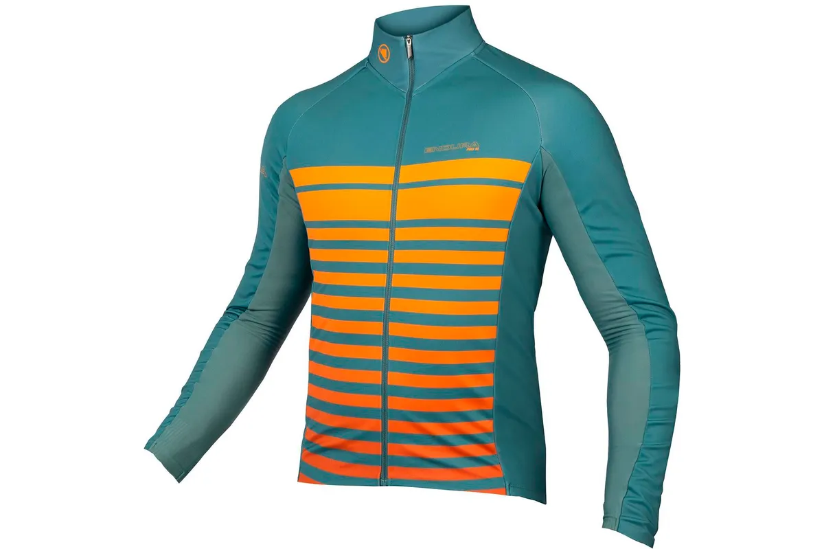 Endura Pro SL HC Windproof Cycling Jacket II in blue and orange.