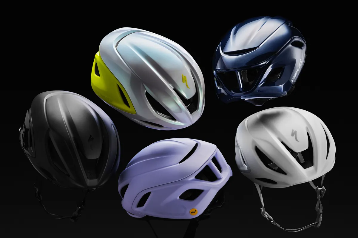 Specialized Propero 4 helmets against a black background 