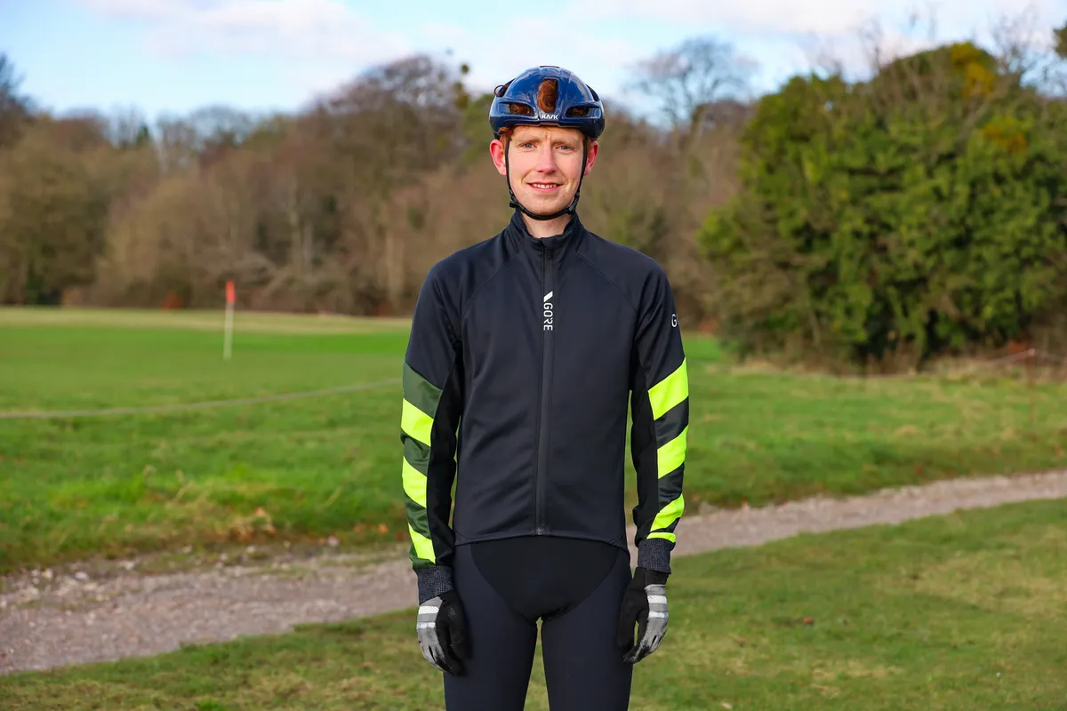 Felix Smith smiling in Gore cycling jacket.