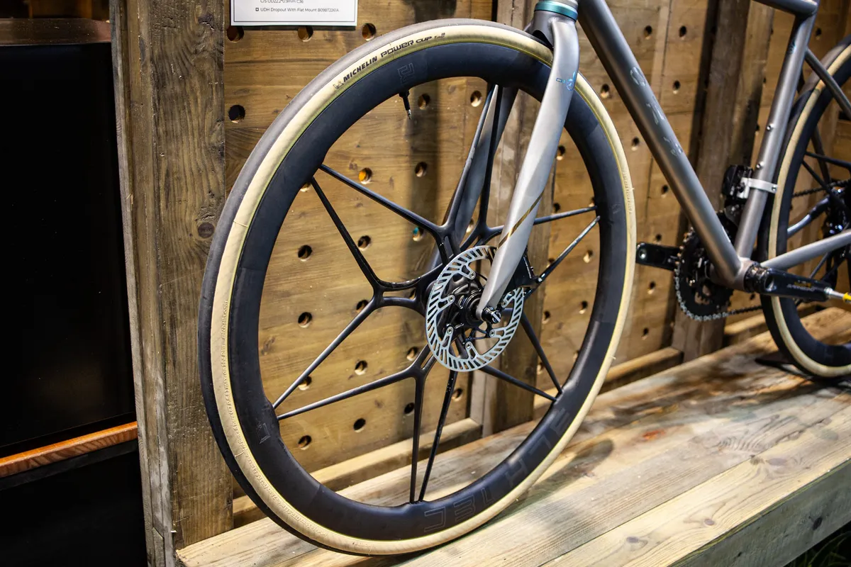2024 Taipei Cycle Show – carbon wheels on the Ora 25-RA-601 titanium road bike
