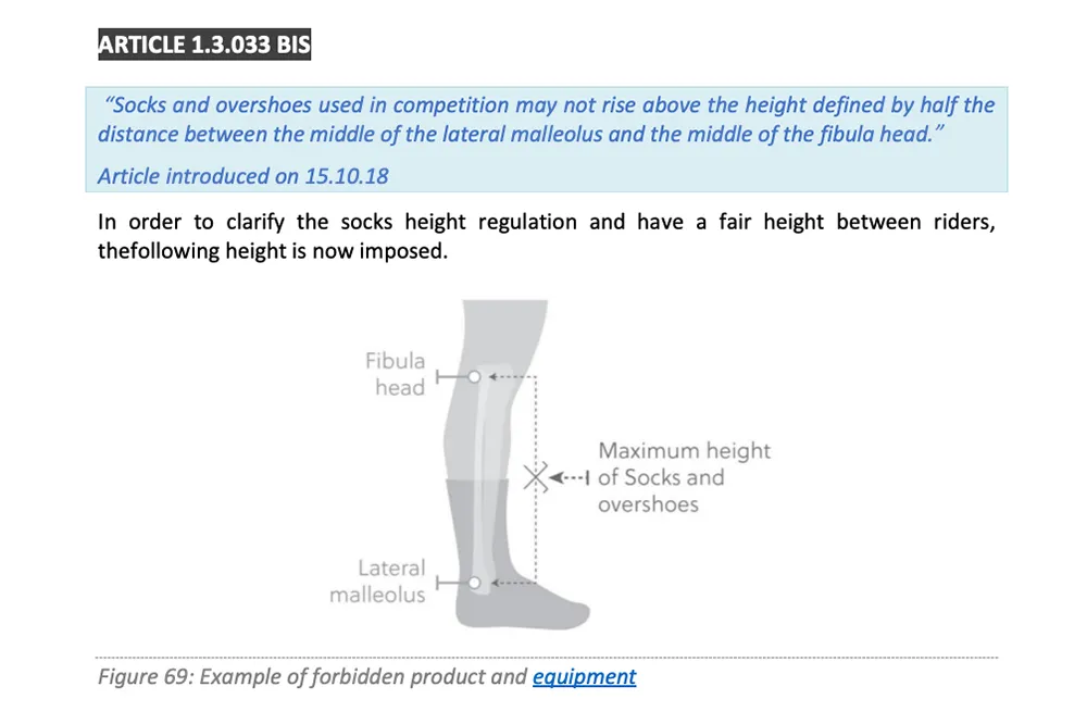 UCI sock height rule