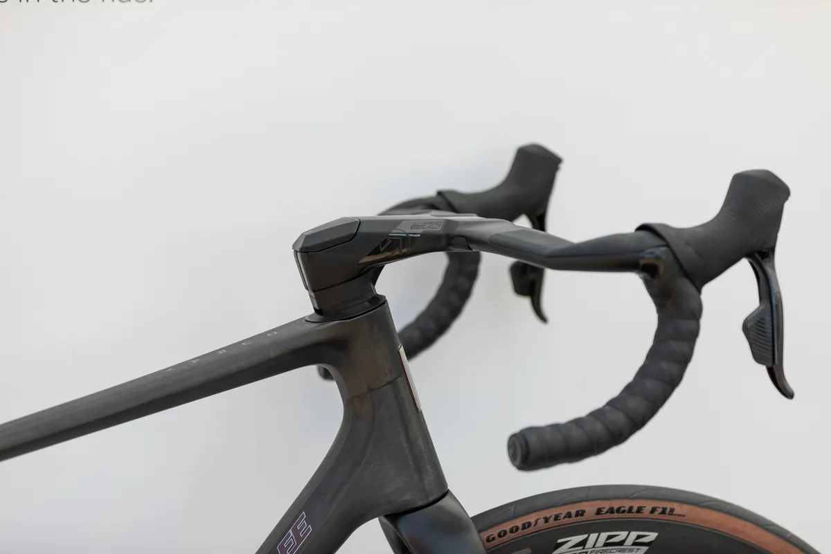 Integrated handlebar on the Parlee Ouray all-road bike at the 2024 Sea Otter Classic