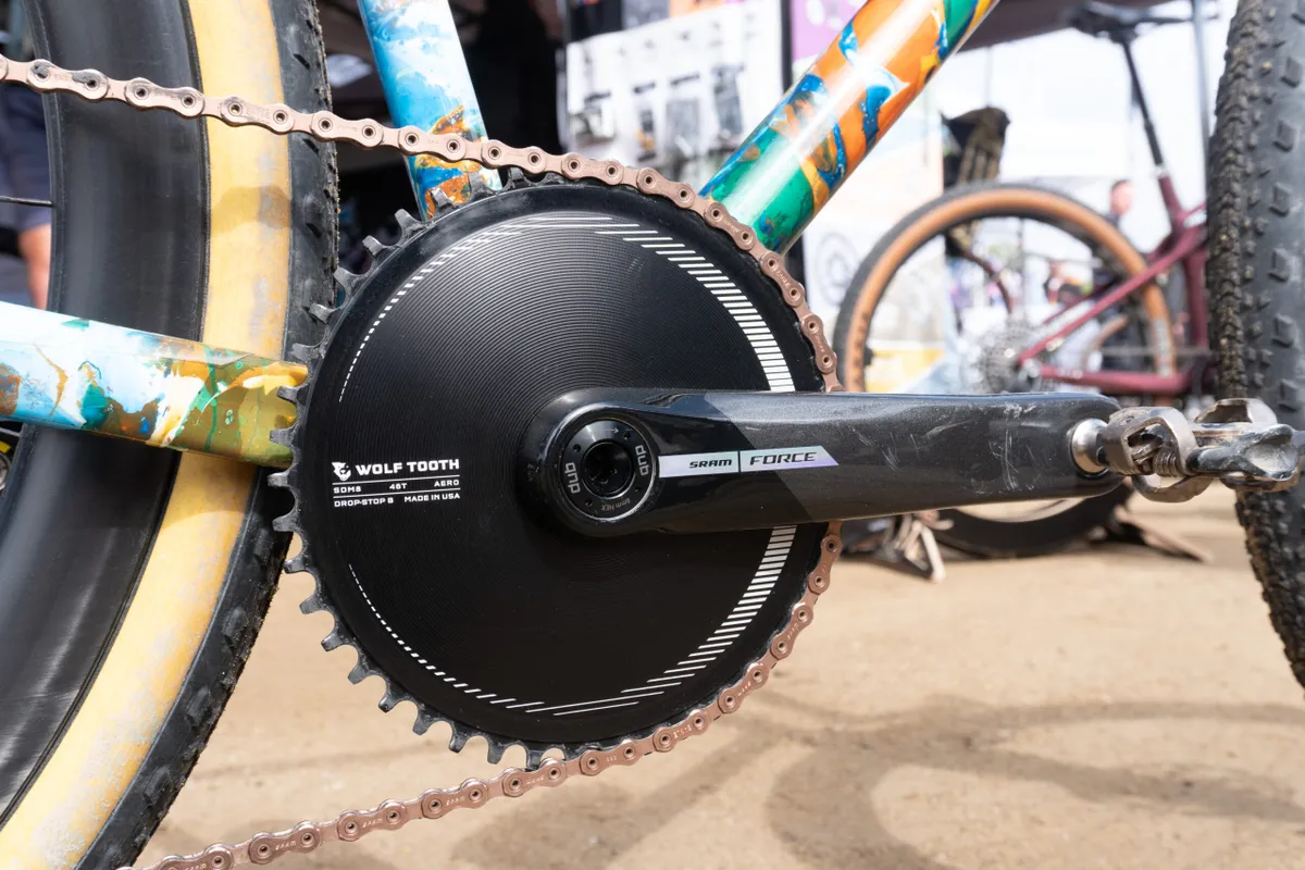 Wolftooth aero chainring at 2024 Sea Otter Classic