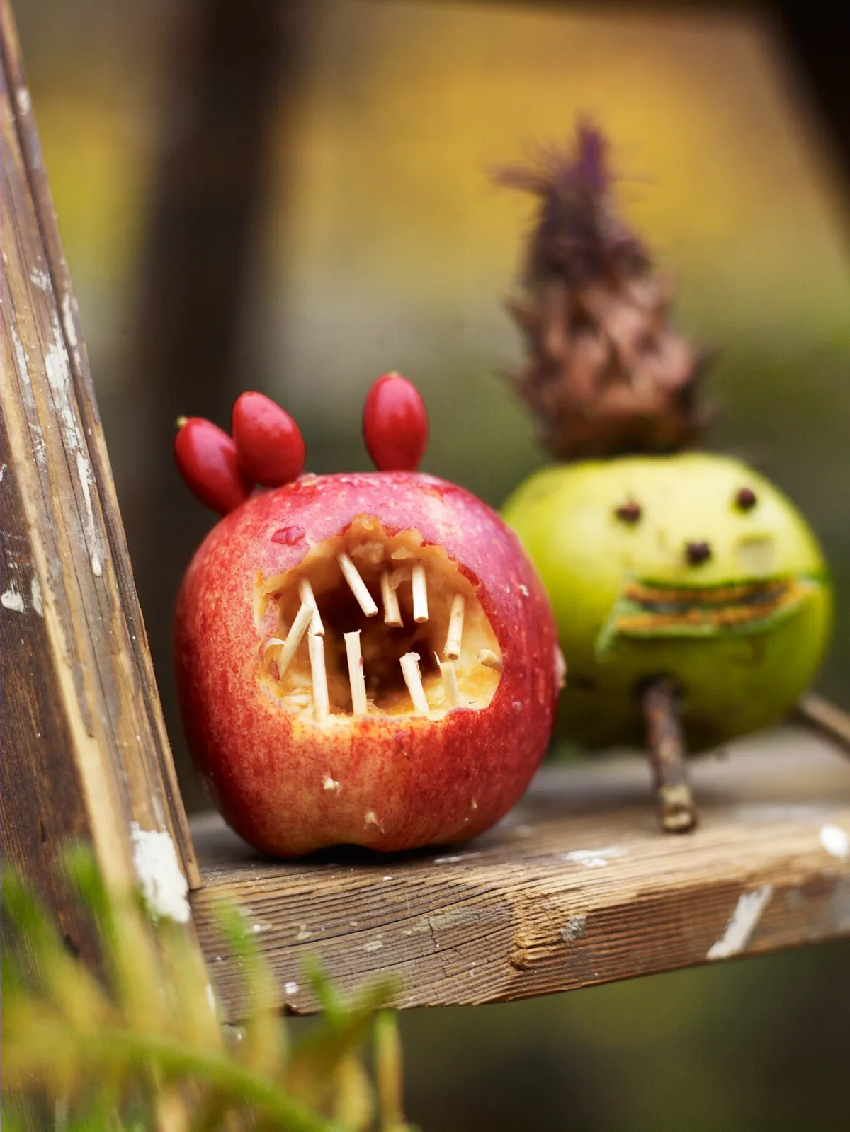 Scary apples for halloween and apple day