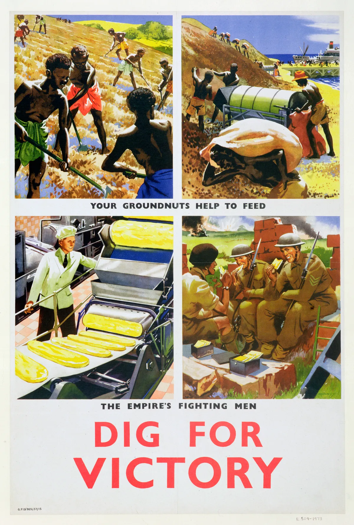 Dig For Victory' Propaganda Poster For Britain's African Colonies circa 1940