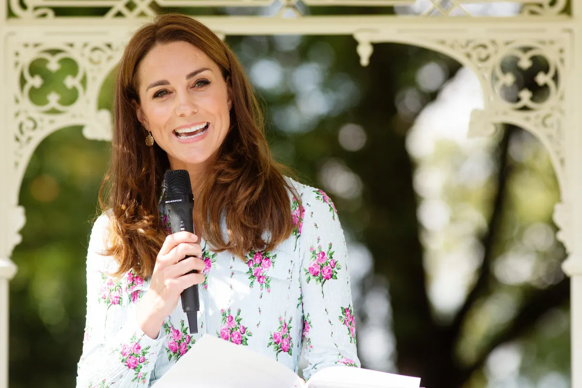 Catherine, Duchess of Cambridge speaks during the launch of her Back to Nature Garden and the Back to Nature Festival at RHS Garden Wisley