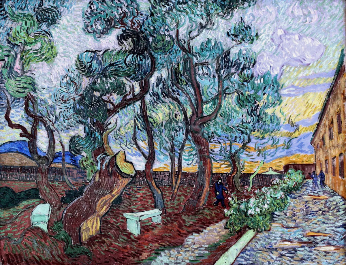 Vincent Van Gogh's The Garden of the Hospital at Saint-Rémy, 1889. 