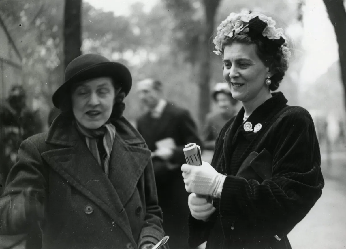 1947: WVS volunteer with Princess Marina at the RHS Chelsea Flower Show.