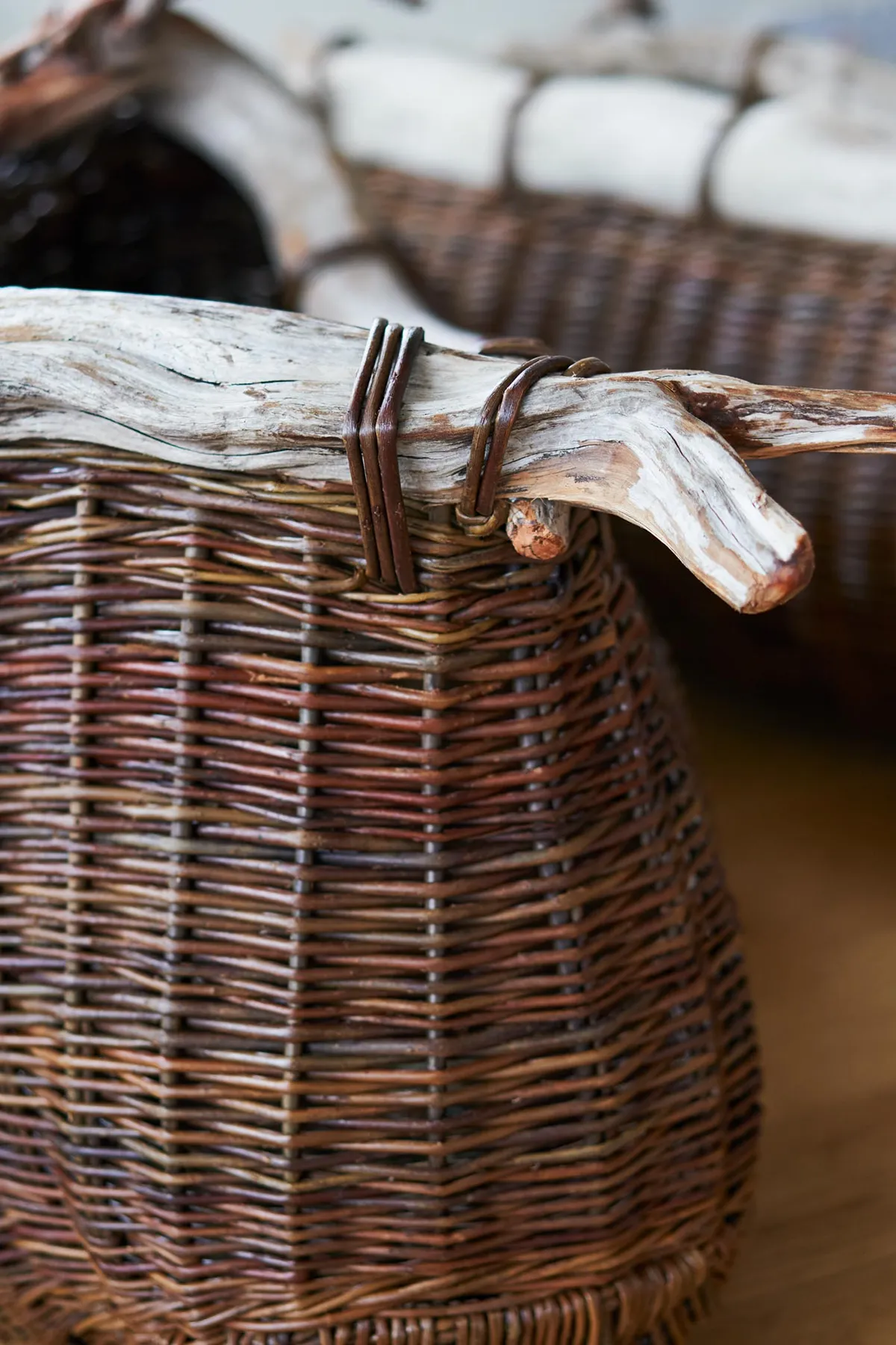One of Joe Hogan's woven artistic baskets