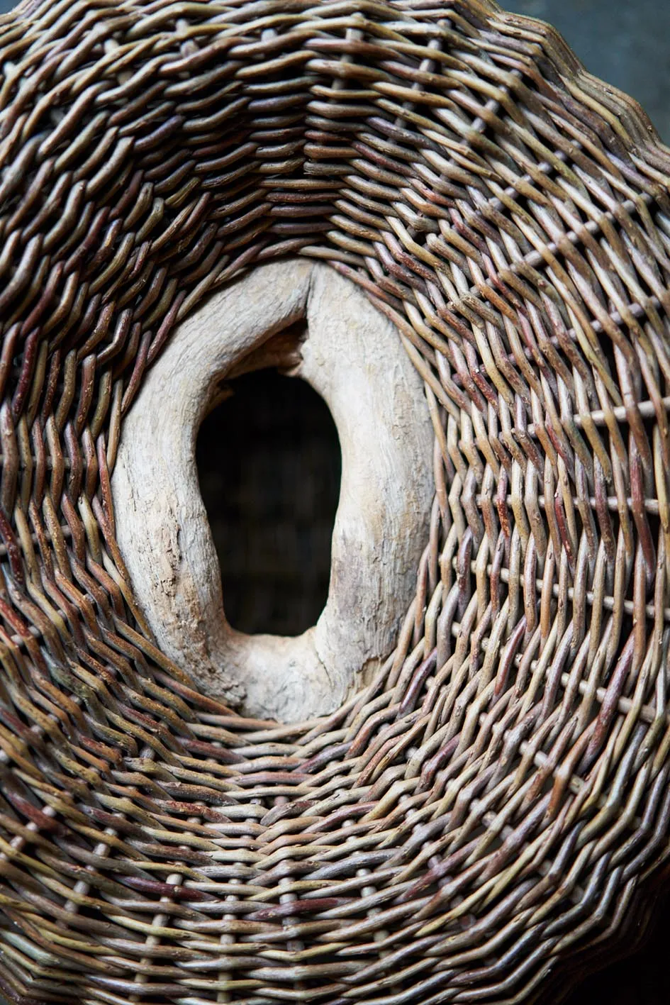 One of Joe Hogan's woven baskets