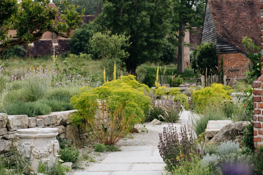The newly re-created Delos garden at Sissinghurst Castle Garden, Kent