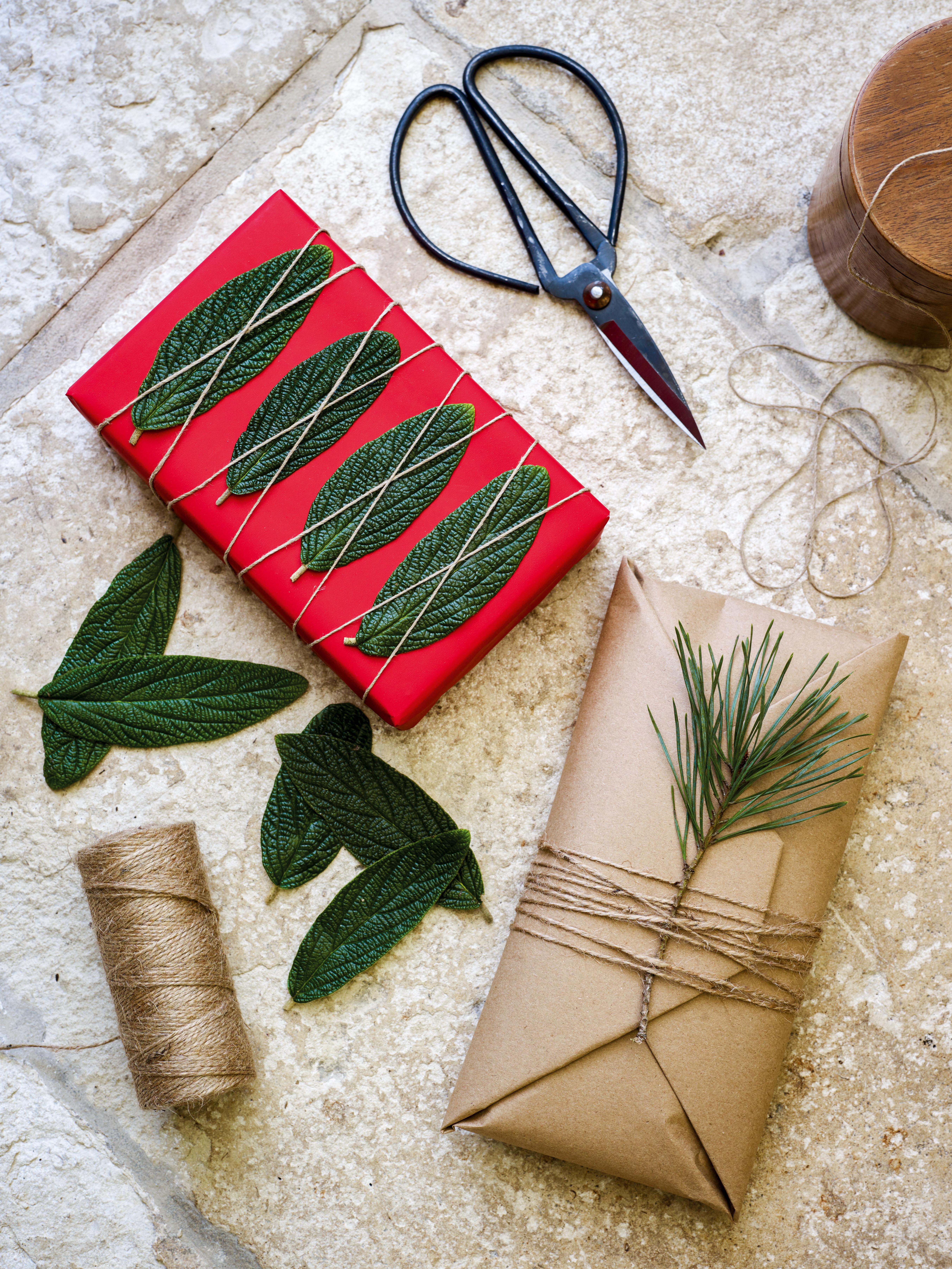 Gift wrapping Christmas presents with natural materials - Gardens  Illustrated