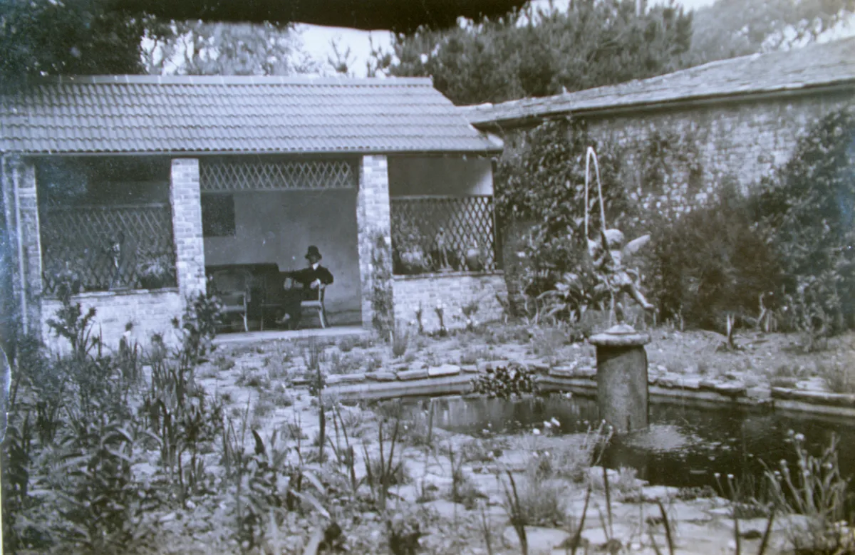 Jack Tremayne in his Italian Garden at Heligan 1907