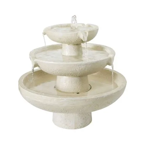 White three tier water feature
