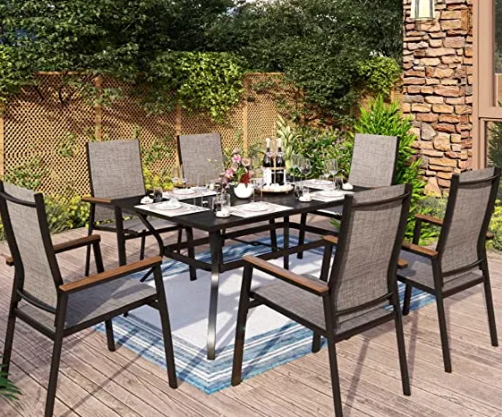 Modern metal garden furniture: patio set rectangle
