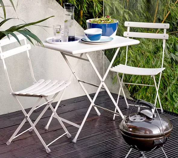Modern metal garden furniture: John Lewis bistro set