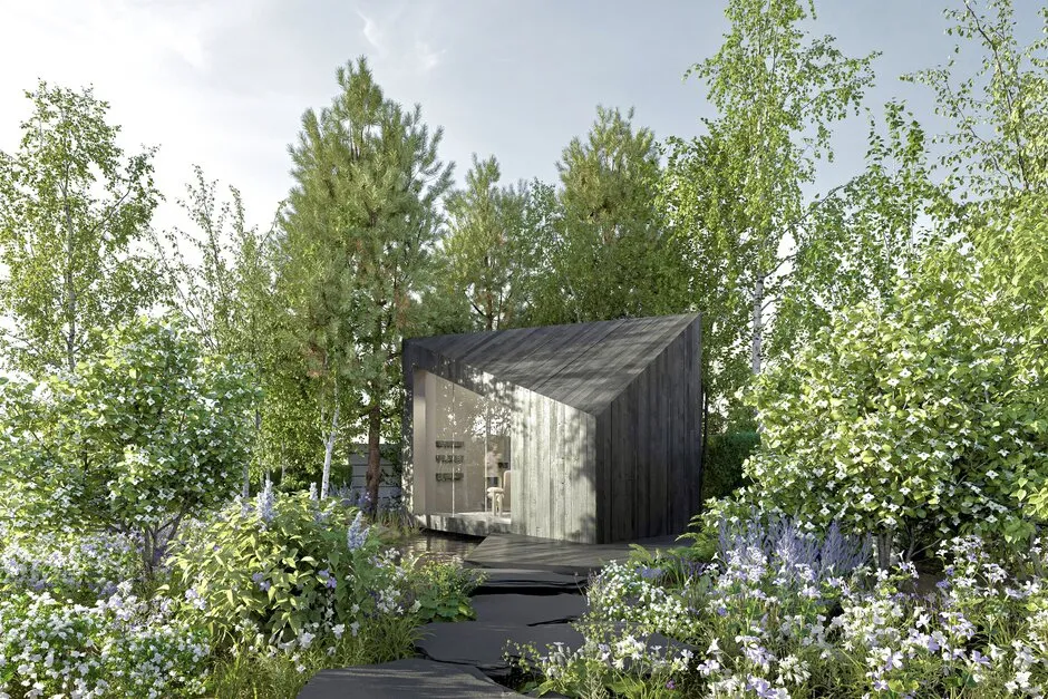 A Garden Sanctuary by Hamptons, Sanctuary Garden, designed by Tony Woods. RHS Chelsea Flower Show 2022.