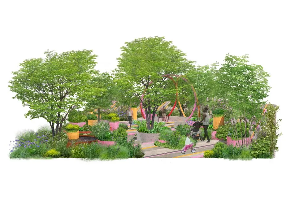 Concept image for St Mungo's Putting Down Roots Garden by Cityscapes, Show Garden, designed by Cityscapes, RHS Chelsea Flower Show 2022.