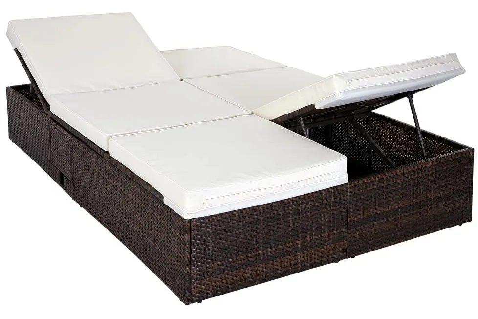 Deuba Poly Rattan Day Bed on a white background