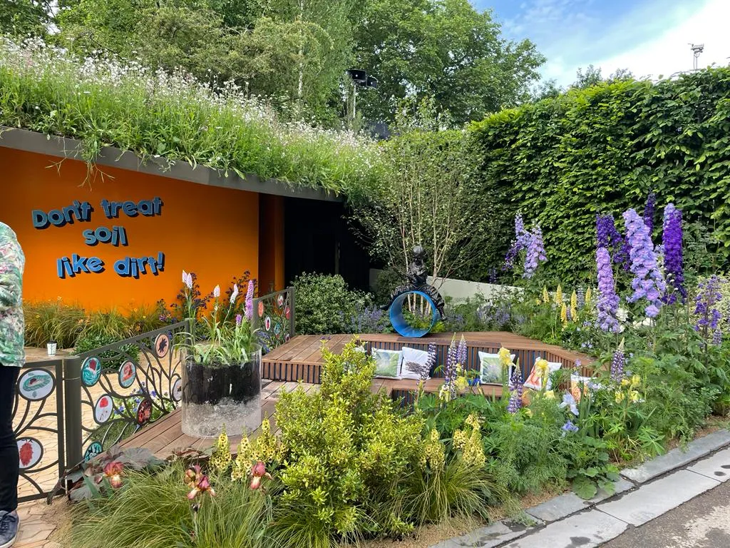 The New Blue Peter Garden - Discover Soil Show Garden at RHS Chelsea Flower Show 2022, designed by Juliet Sargeant