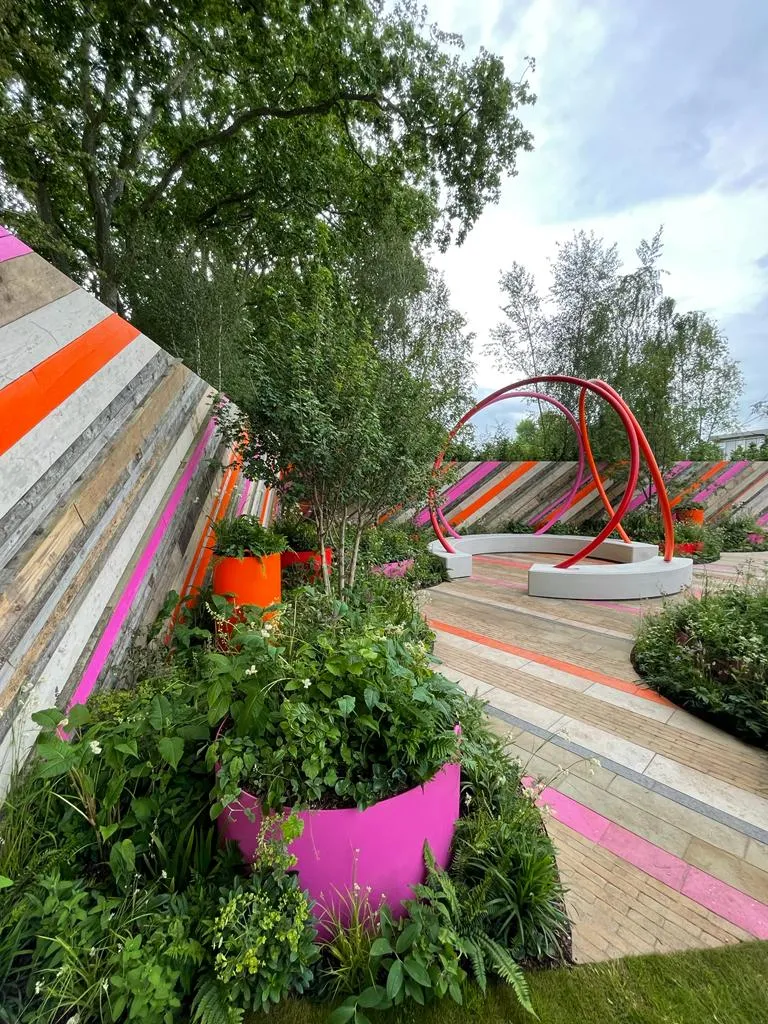 The St Mungo's Putting Down Roots Show Garden at Chelsea 2022 designed by Darryl Moore and Adolfo Harrison