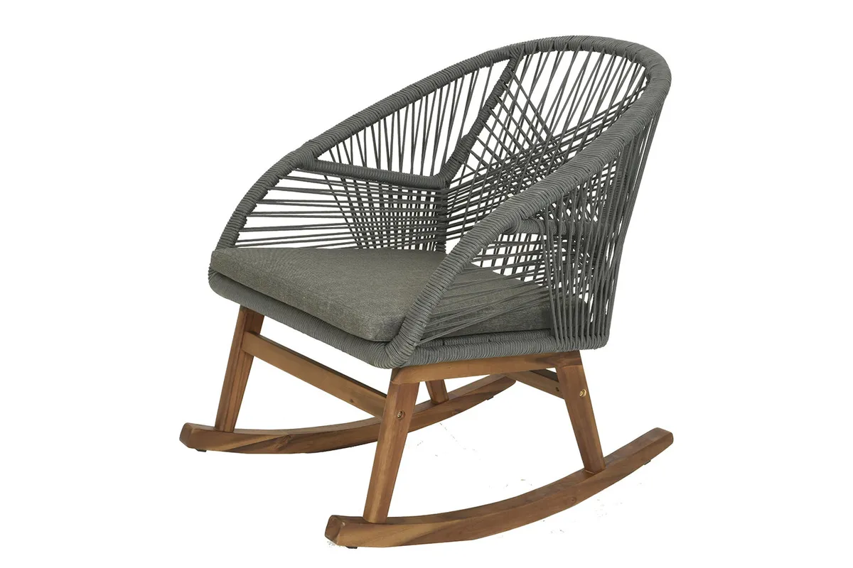 Outdoor rope weave rocking chair