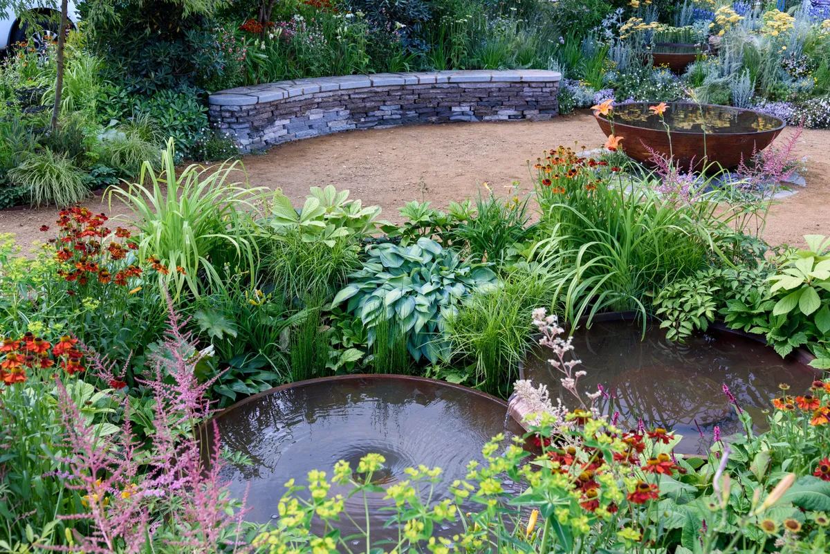 The Mail and RHS Planet Friendly Garden. Designed by Mark Gregory at RHS Hampton Court Palace Garden