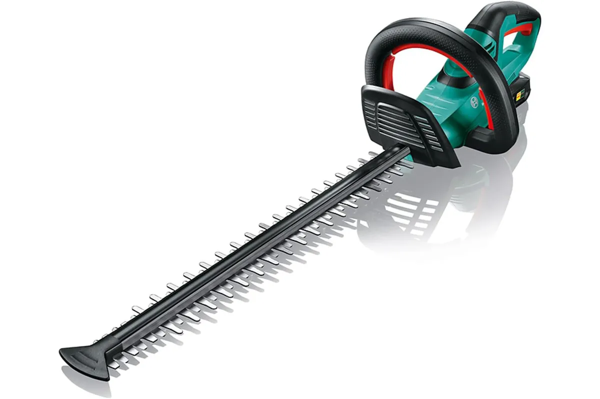 Bosch Home and Garden Cordless Hedge Trimmer on a white background