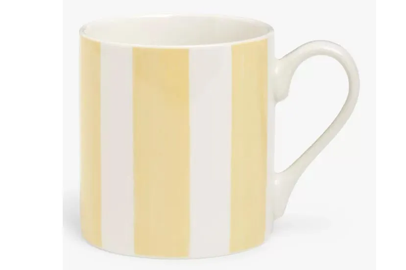John Lewis ANYDAY Stripe Stoneware Mug, 300ml, Yellow