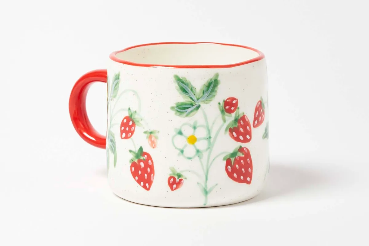 Oliver Bonas Strawberry Garden Ceramic Mug