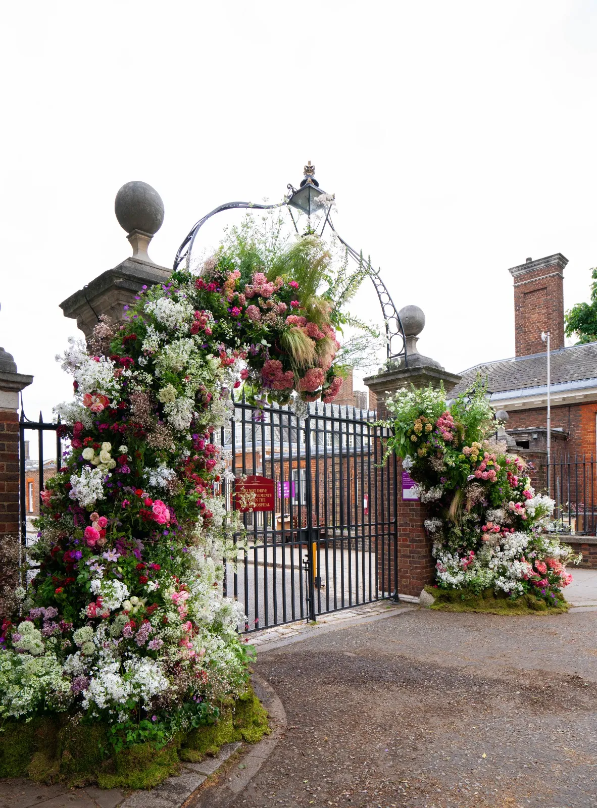 Lucy Vail's floral display at the Chelsea entrance