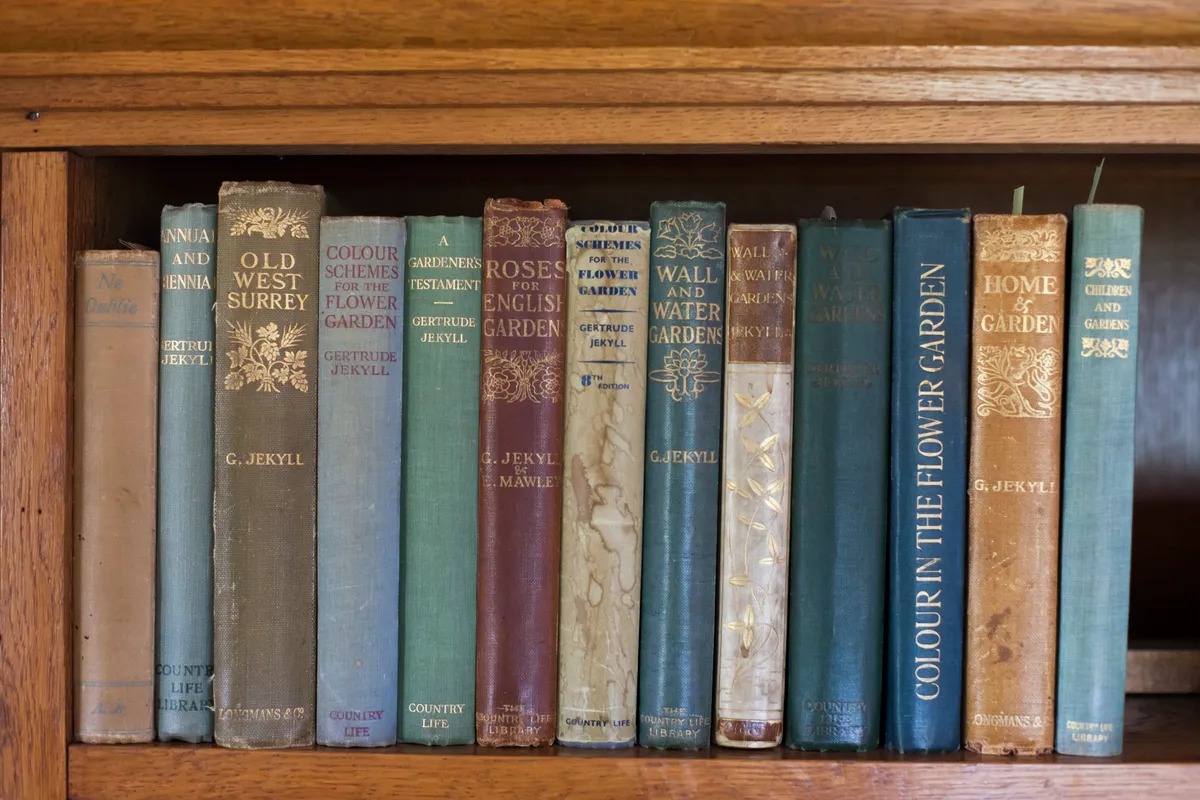 A selection of books written by Gertrude Jekyll at Munstead Wood.