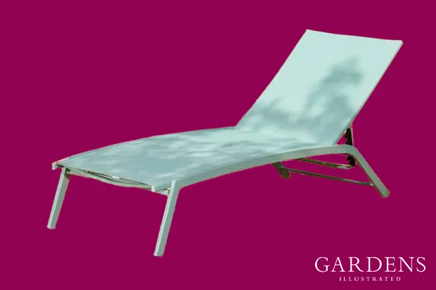 Sage Green Lounger on a pink background