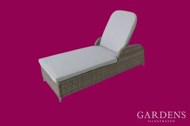 LG Outdoor St Tropez Sunlounger on a pink background