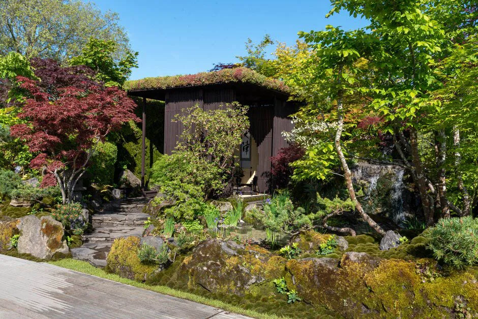 The Biophilic Garden Otsu – Hanare. Designed by Kazuyuki Ishihara. Sanctuary Garden. RHS Chelsea Flower Show 2023.