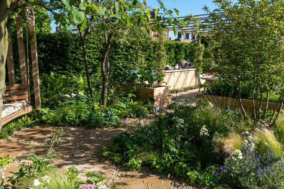 London Square Community Garden. Designed by James Smith. Sanctuary Garden. RHS Chelsea Flower Show 2023.
